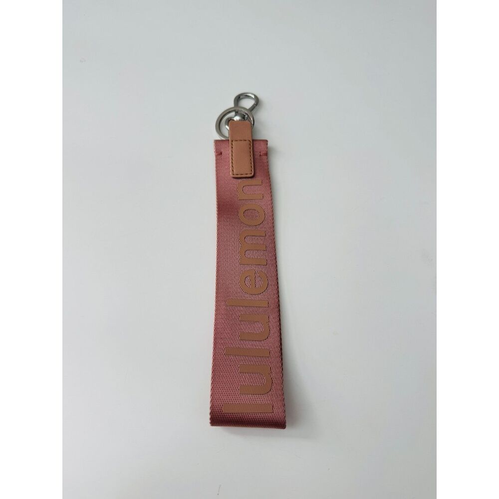 Lululemon Never Lost Pink Keychain Wristlet Strap Hook and Circle Fasteners